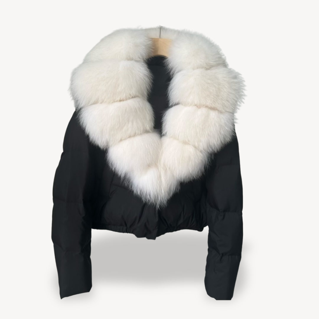 R&B | Winter Pufferjacke mit Kunstfellkragen für Damen