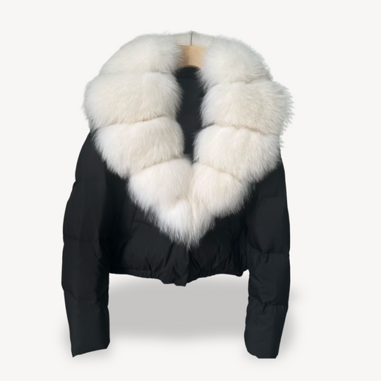 R&B | Winter Pufferjacke mit Kunstfellkragen für Damen