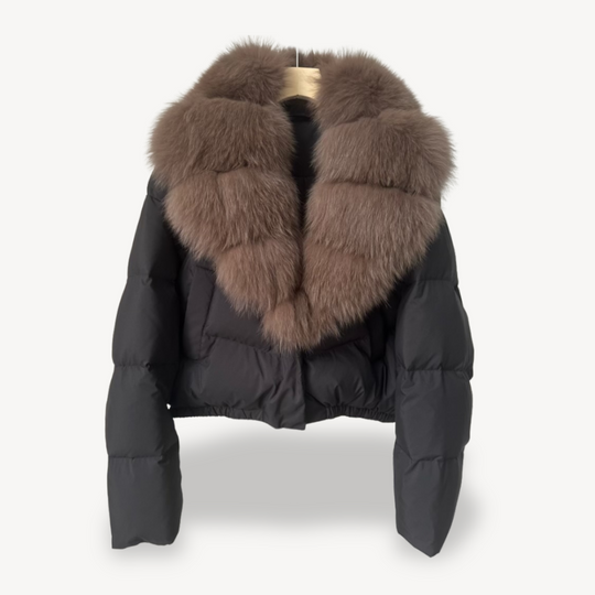 R&B | Winter Pufferjacke mit Kunstfellkragen für Damen