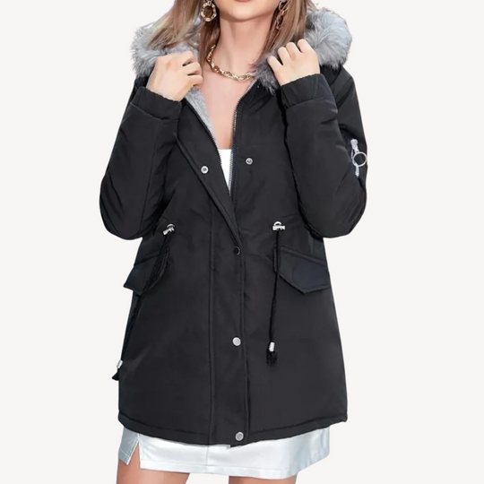 R&B | Damen Kunstfell Kapuzenparka Jacke