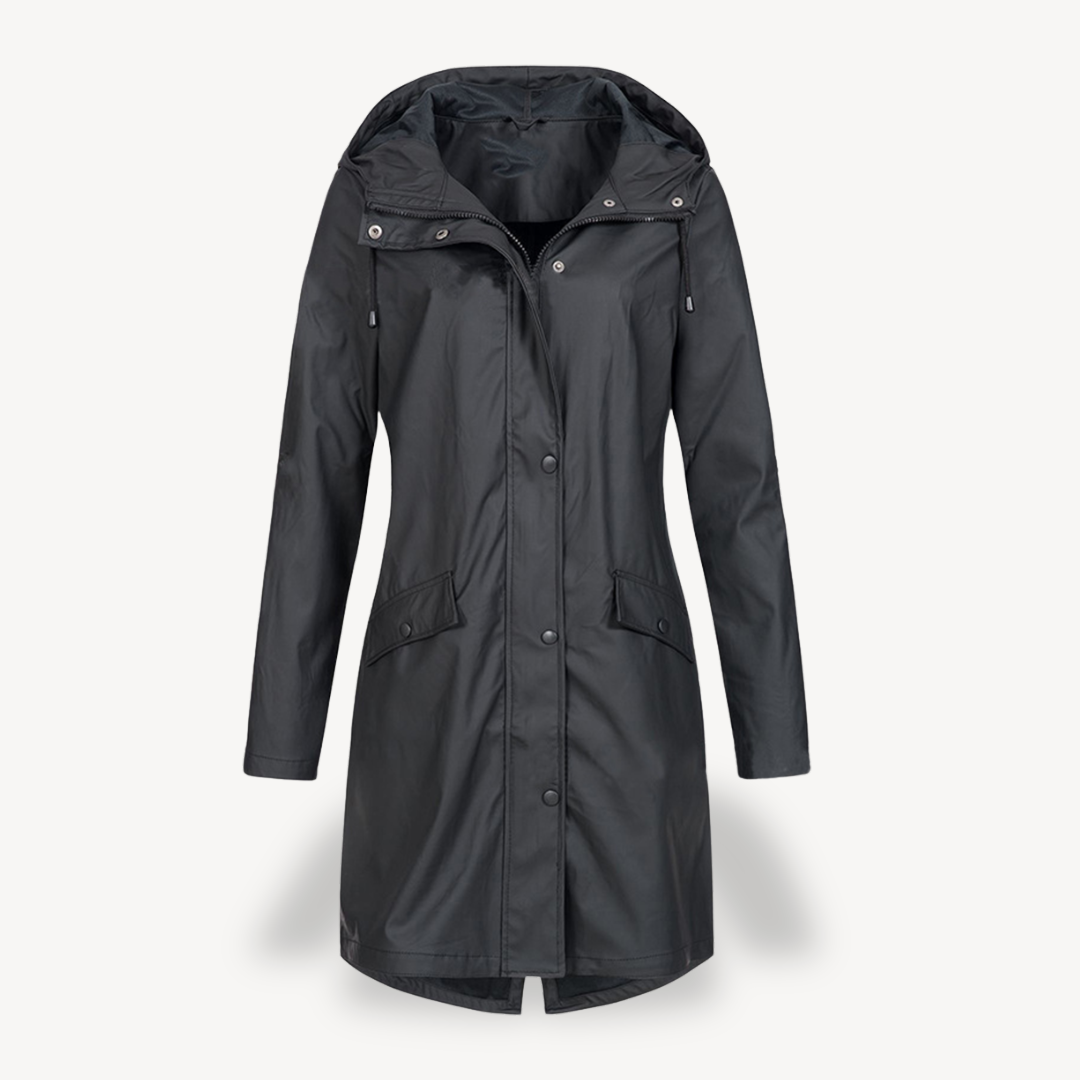R&B | Damen Wasserdichter Hooded Regenmantel