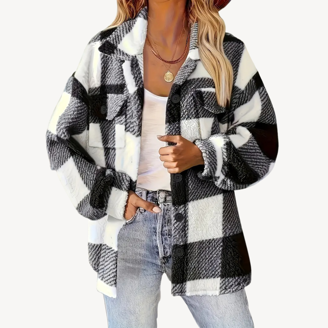 R&B | Karo Fleecejacke für Damen
