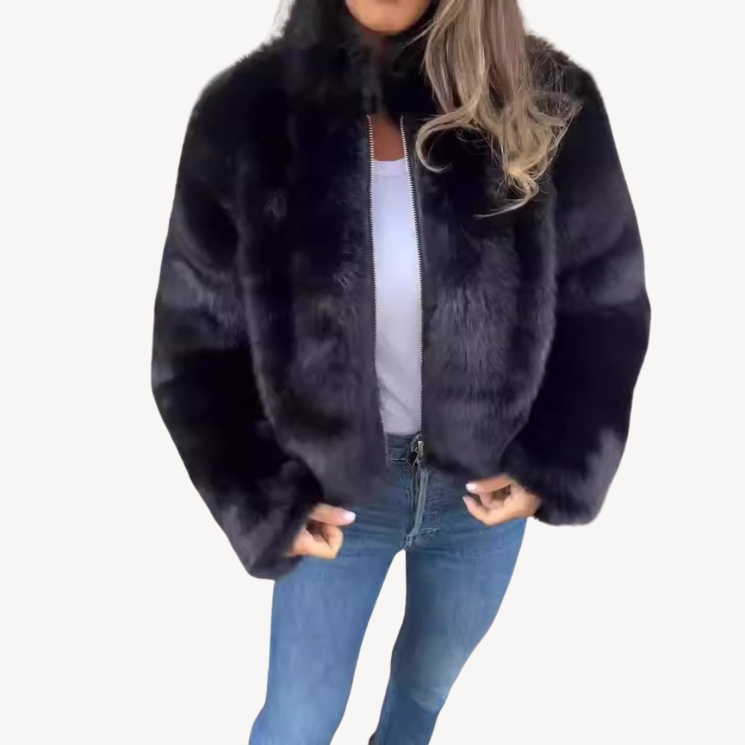 R&B | Damen Kunstpelz Zip-Up Jacke