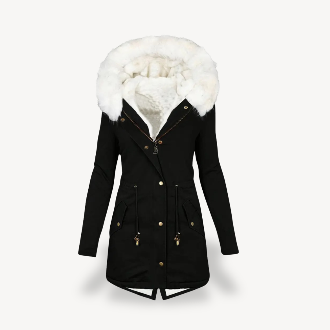 R&B | Damen Kunstpelz Kapuzen Parka Jacke