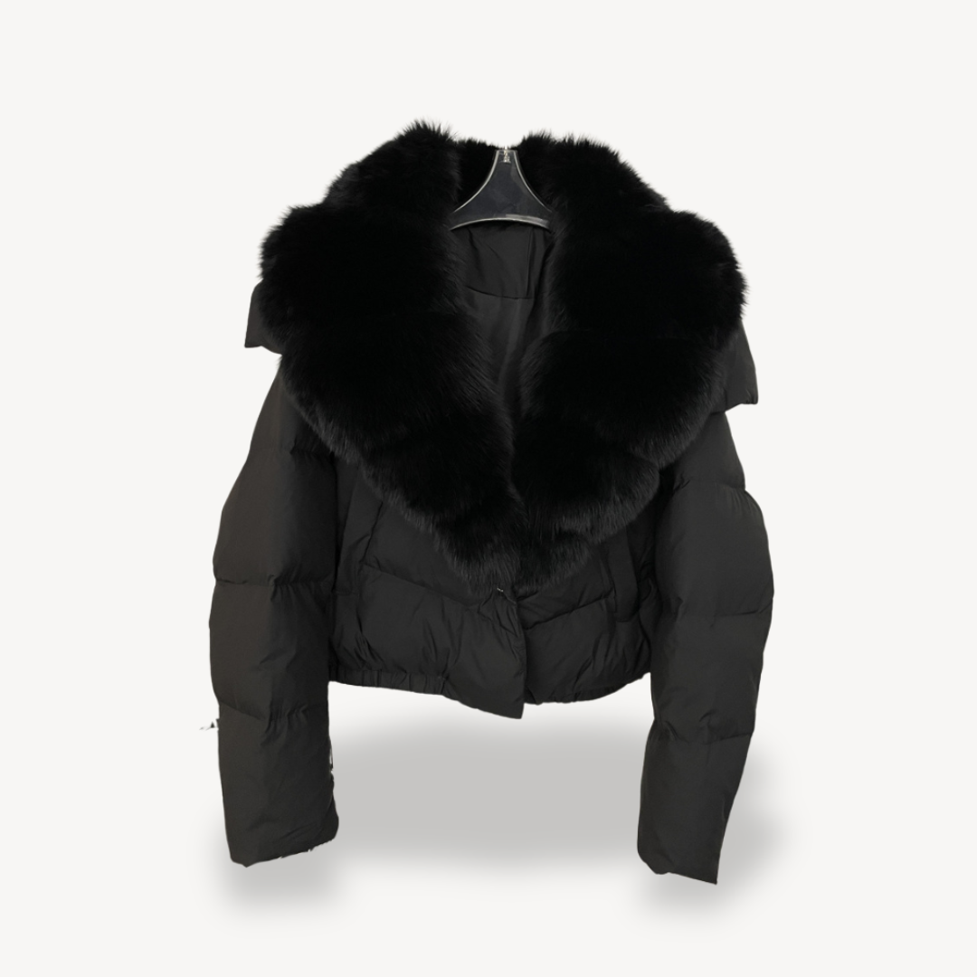 R&B | Winter Pufferjacke mit Kunstfellkragen für Damen