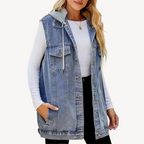 R&B | Denim Hoodie Weste für Frauen