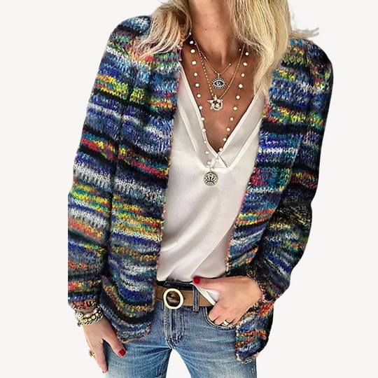 R&B | Damen Mehrfarbiger Strickcardigan