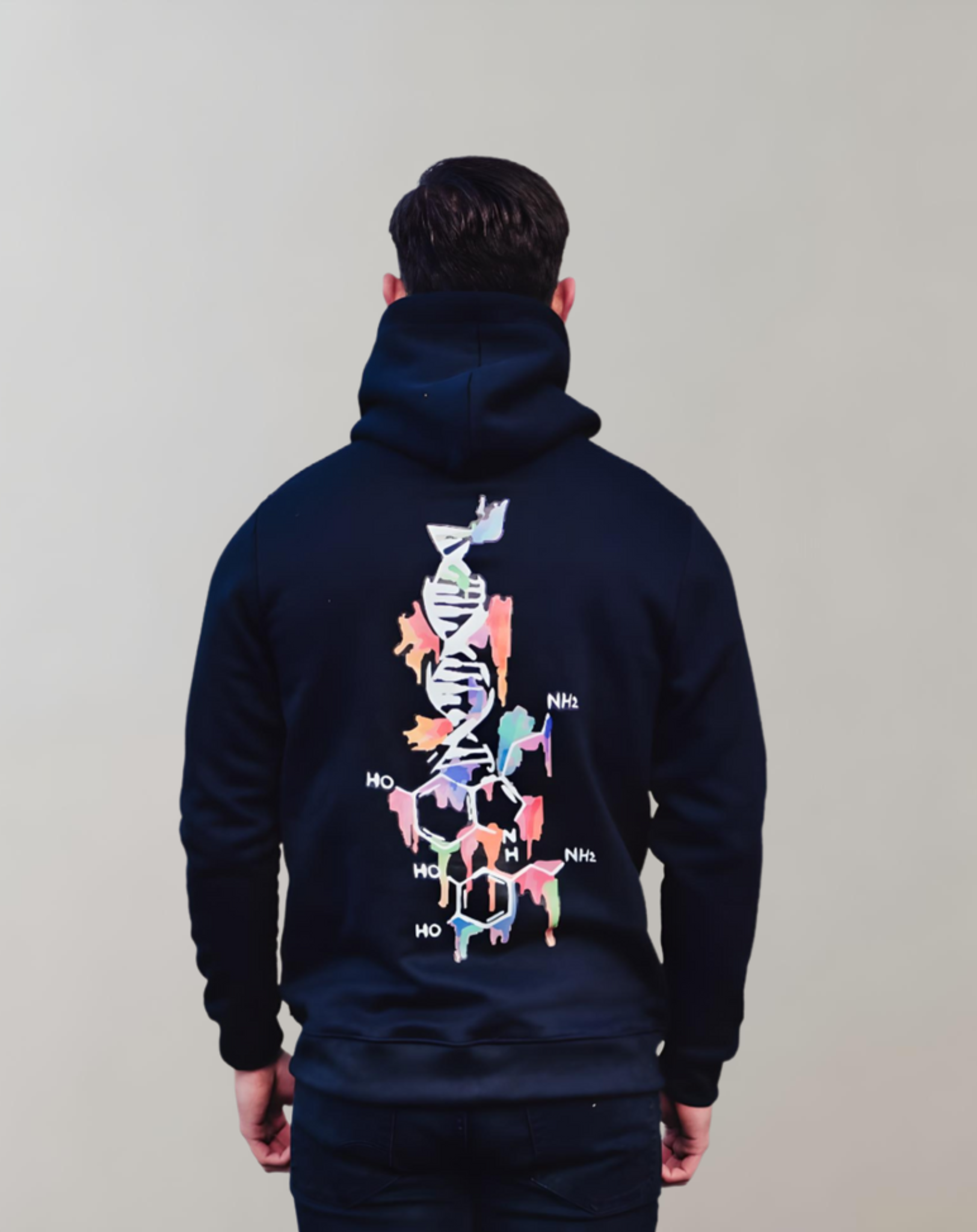 R&B | Blauer Hoodie mit DNA-Druck
