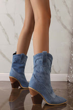 R&B | Spitz Zulaufende Western-Stiefel Bis Zur Wade