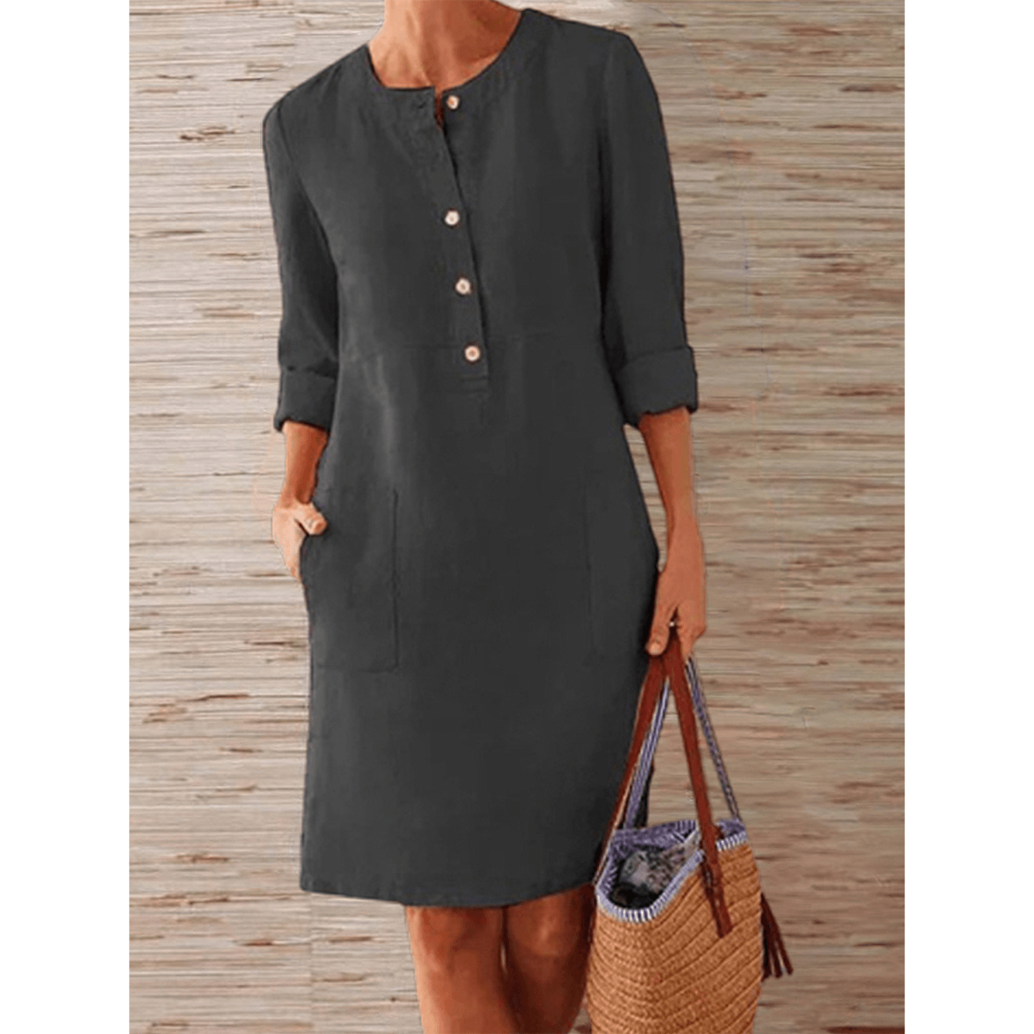 Lässiges kleid mit Knopfleiste