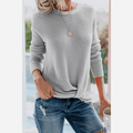 R&B | Leichtgewicht Strickbluse mit Langarmdesign Gerippte Struktur Lässiger Komfort