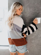 R&B | Strickbluse mit Blockstreifen Lässiger Komfort Entspanter Stil