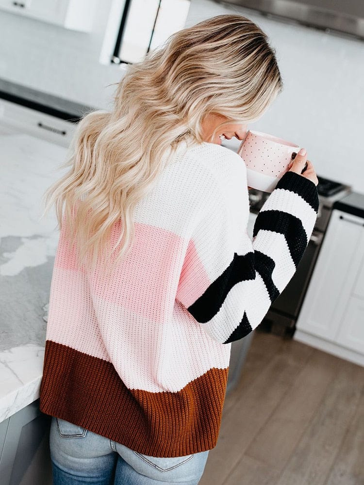 R&B | Strickbluse mit Blockstreifen Lässiger Komfort Entspanter Stil