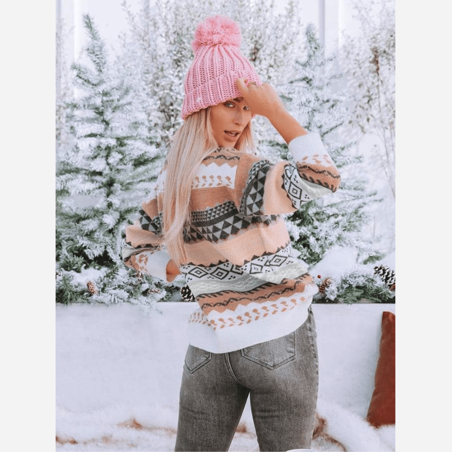 R&B | Boheme Gemusteter Strickpullover Weiche Strickqualität Winterkomfort