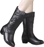 R&B | Knöchellange Stiefel – Lederähnlicher Finish – Seitenreißverschluss – Niedriger Absatz – Taillierter Schnitt