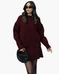 R&B | Strickset mit Pullover und Minirock - Modischer Herbst Winter Look, Lässig & Elegant