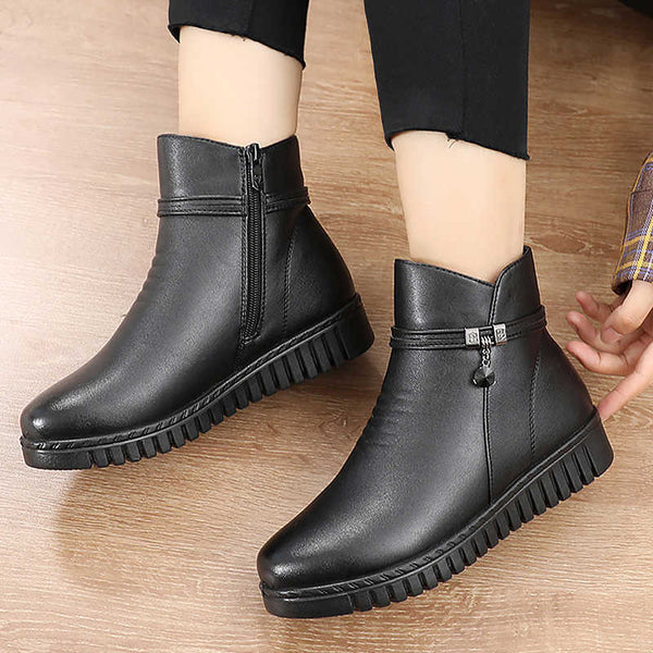 R&B | Damen Wasserdichte Warme Lederstiefel