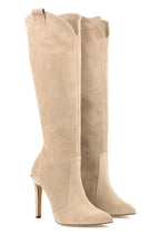 Elegante knielange Stiletto-Stiefel mit seitlichem Reißverschluss R&B