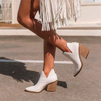 Wildlederstiefel mit Absatz und spitzer Zehe R&B R&B