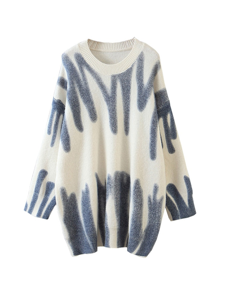 R&B | Damen Gestreifter Strickpullover