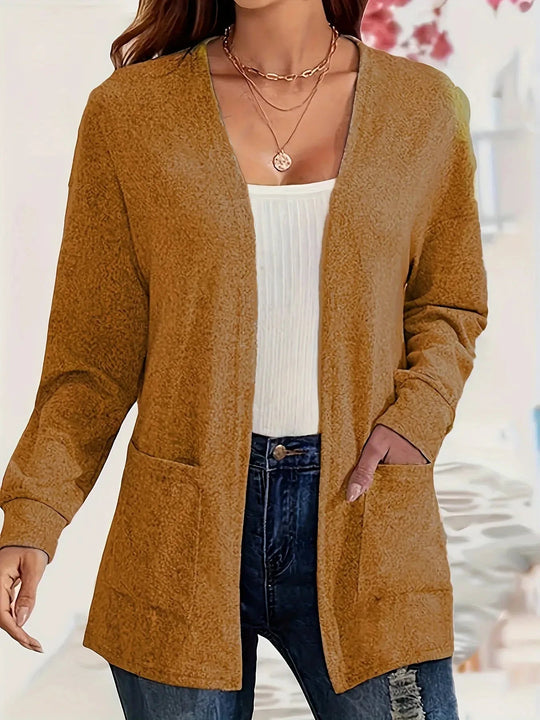 R&B | Stilvolle Strickjacke mit Offener Front & Taschen