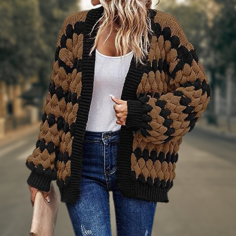 R&B | Cardigan Grober Strick Offene Vorderseite Relaxed Fit Weich und Warm