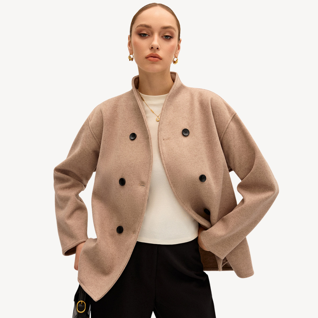 R&B | Damen Doppelreiher Wollmantel