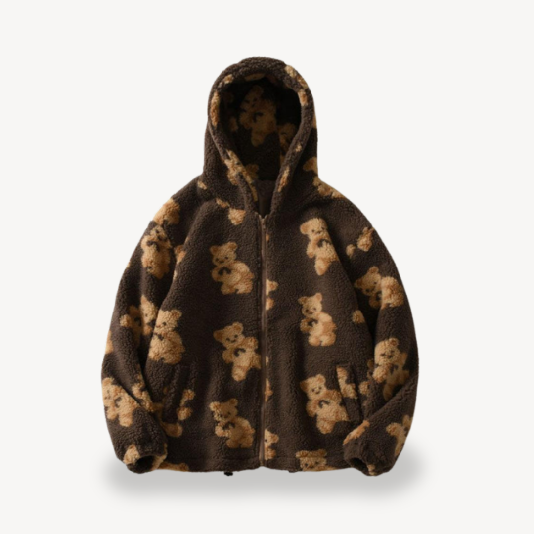 R&B | Teddy Bear Muster Kapuzenjacke für Frauen