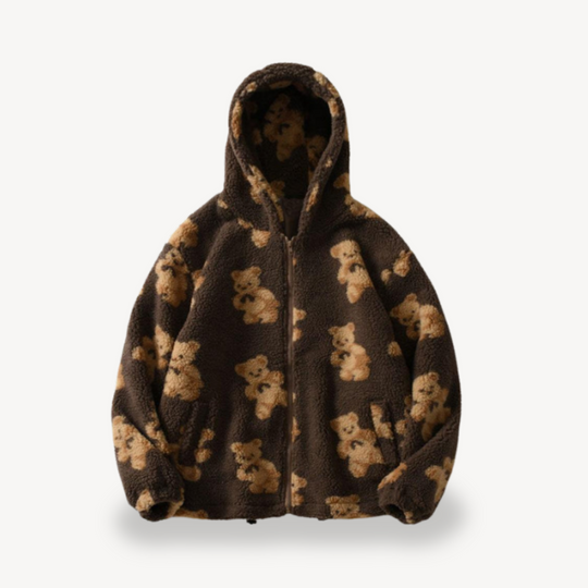 R&B | Teddy Bear Muster Kapuzenjacke für Frauen