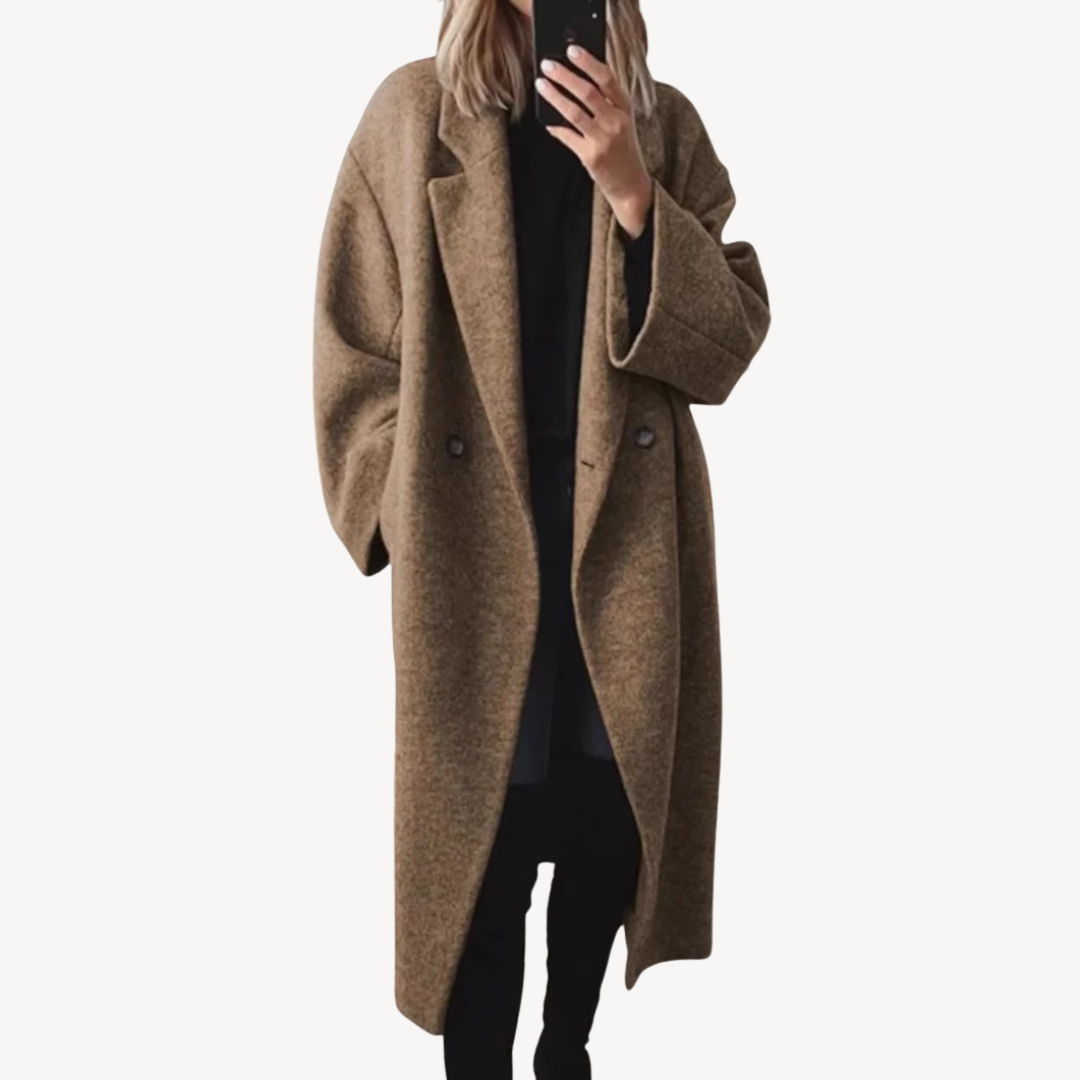 R&B | Damen Wollmischung Doppelreiher Mantel