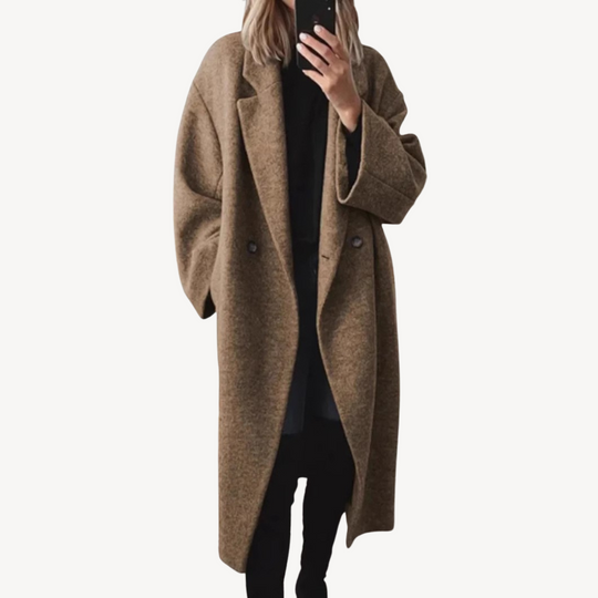 R&B | Damen Wollmischung Doppelreiher Mantel