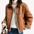 R&B | Damen Kunstpelzbesatz Fleecegefütterte Jacke