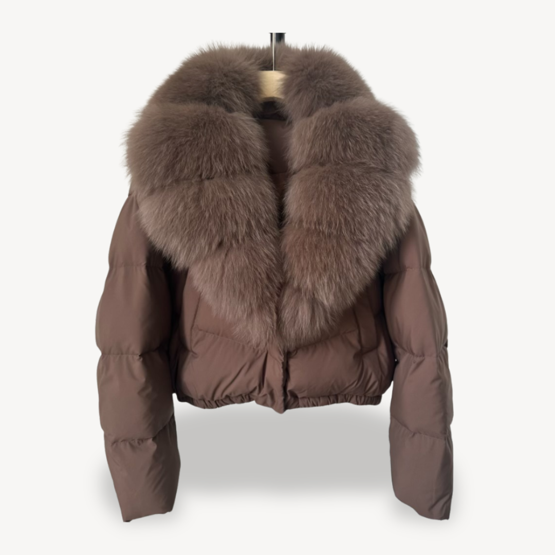 R&B | Winter Pufferjacke mit Kunstfellkragen für Damen