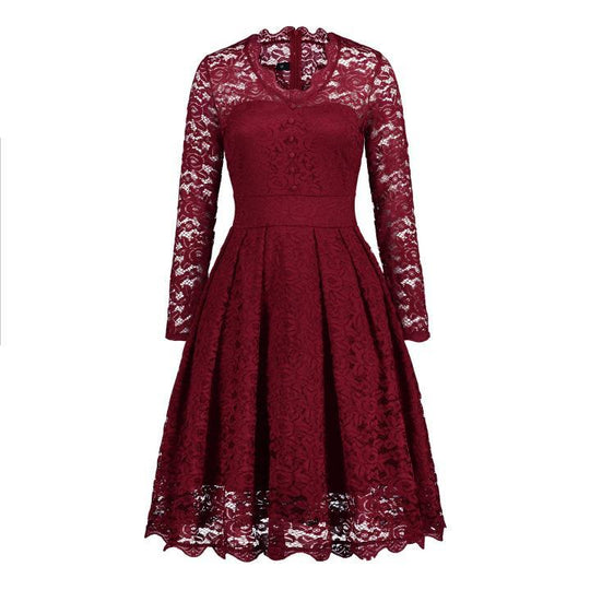 R&B | Knopfron Laced Sleeve Kleid