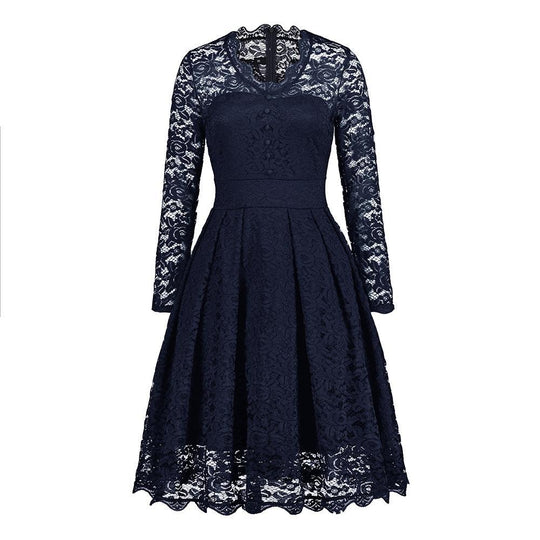 R&B | Knopfron Laced Sleeve Kleid