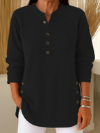 R&B | Bequemer Pullover mit Schickem Knopfdetail