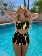 R&B | Schlitzbadeanzug mit hoher Taille und flachem Winkel