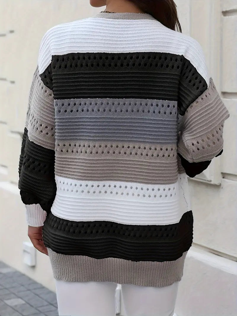 R&B | Strickjacke mit Farbblockierungen