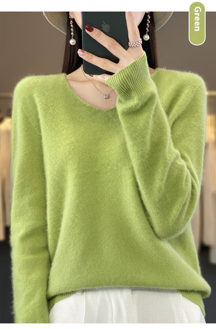 R&B | Lockerer Damenpullover mit V-Ausschnitt für Herbst und Winter