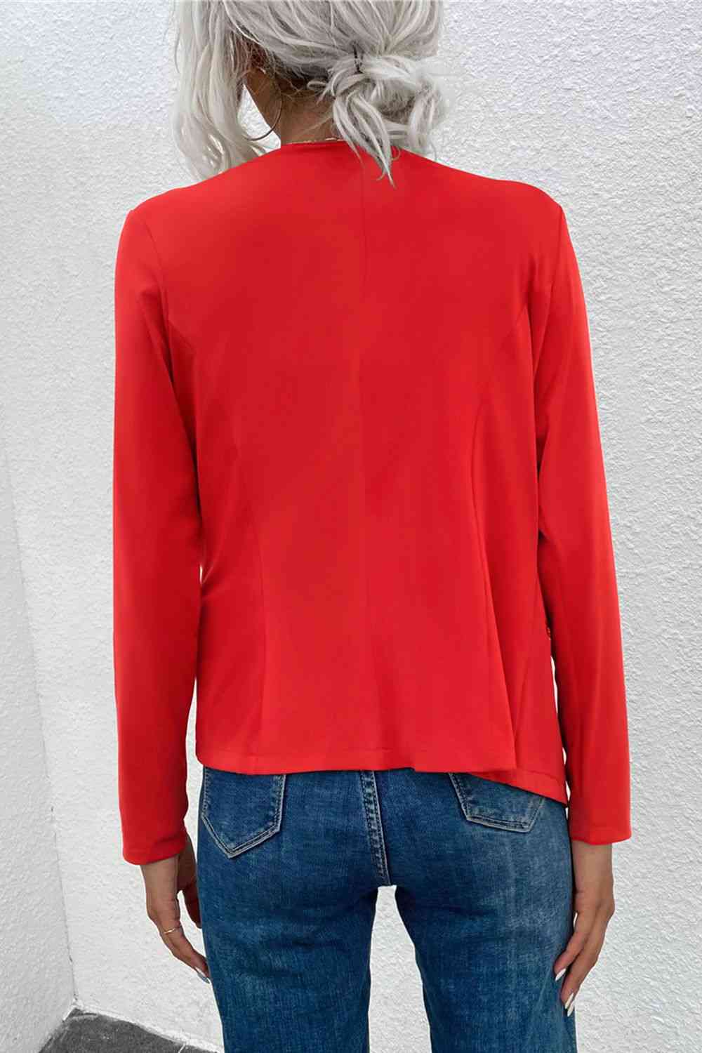R&B | Offene Frontreißverschluss-Taschen-Cardigan