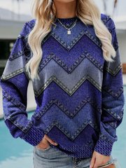 R&B | Lässiges Sweatshirt mit Zickzack-muster Weich und Trendy Perfekt für Den Alltag