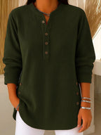 R&B | Bequemer Pullover mit Schickem Knopfdetail