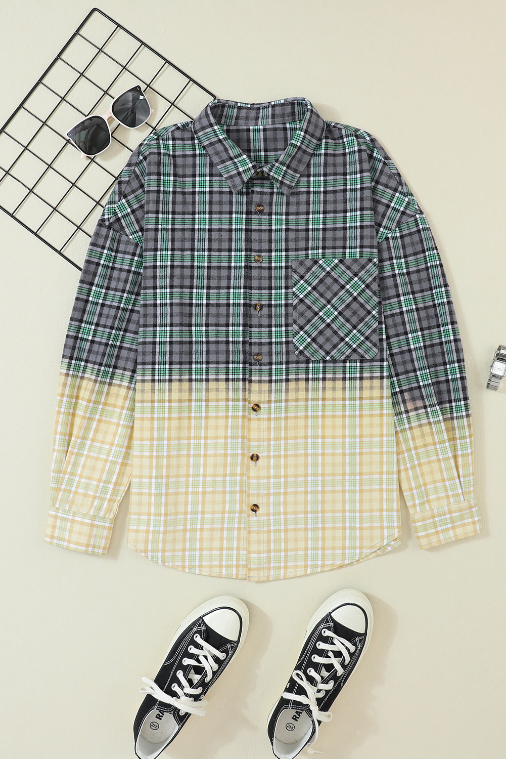 R&B | Patchwork Cam Jacket in Checkered Cotton Blend Trendy und Unique