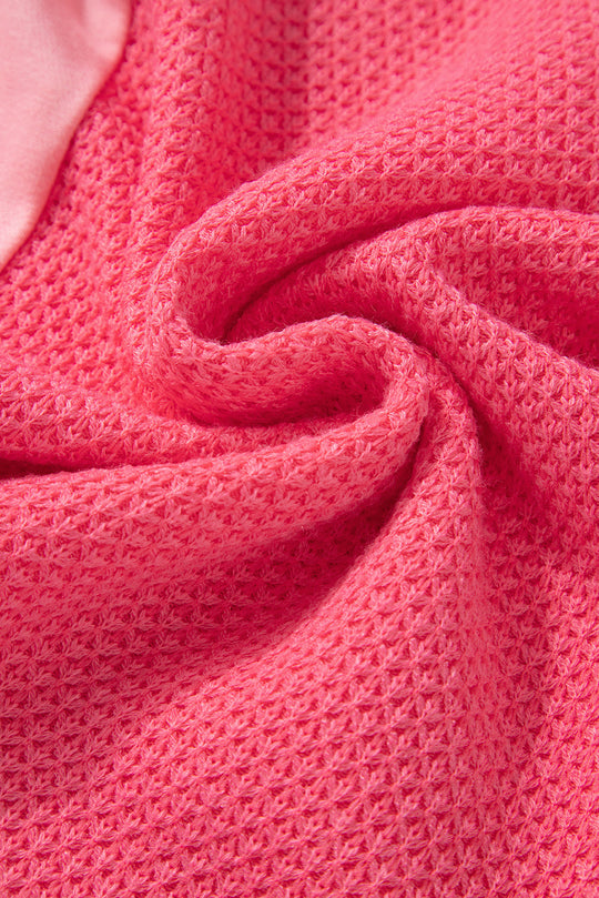 R&B | Zweifarbige Waffelstrickhemdjacke Baumwollmischung Lebendiger Komfort