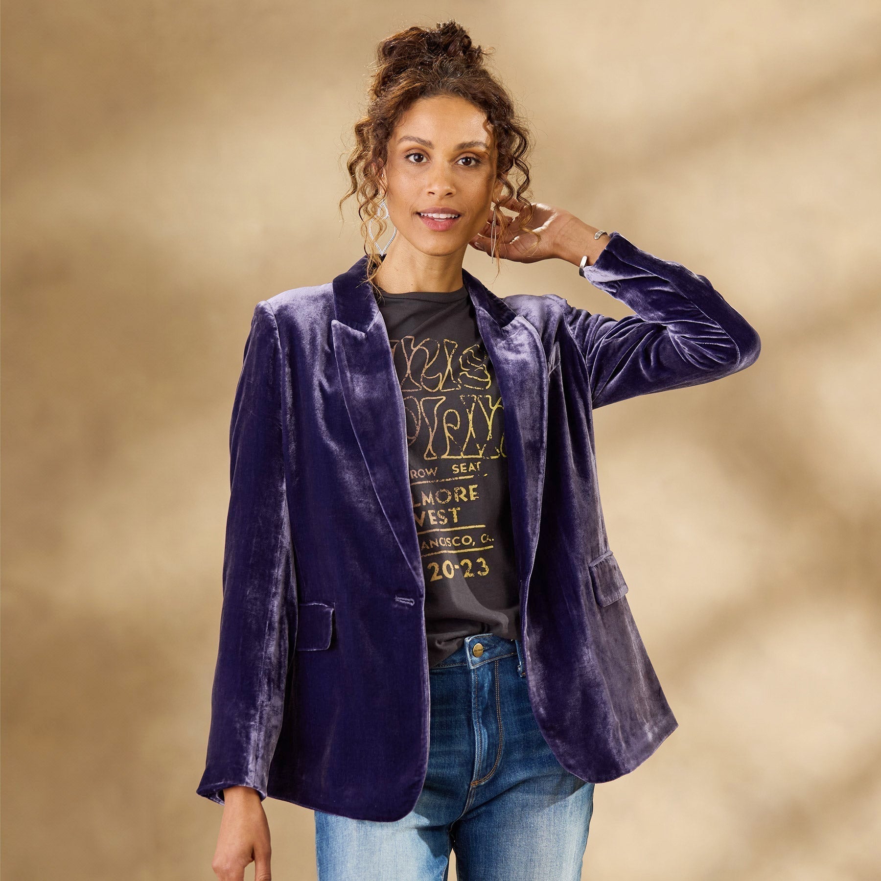 R&B | Gestickte Samt-Herbstjacke