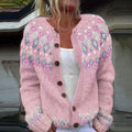 R&B | Strickcardigan mit Muster Stilvolle Knöpfe Warm und Gemütlich