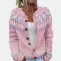 R&B | Gedruckte Pinke Strickjacke