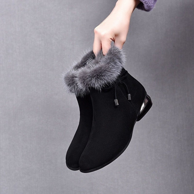 Leder-Stiefeletten mit Mittelabsatz R&B R&B