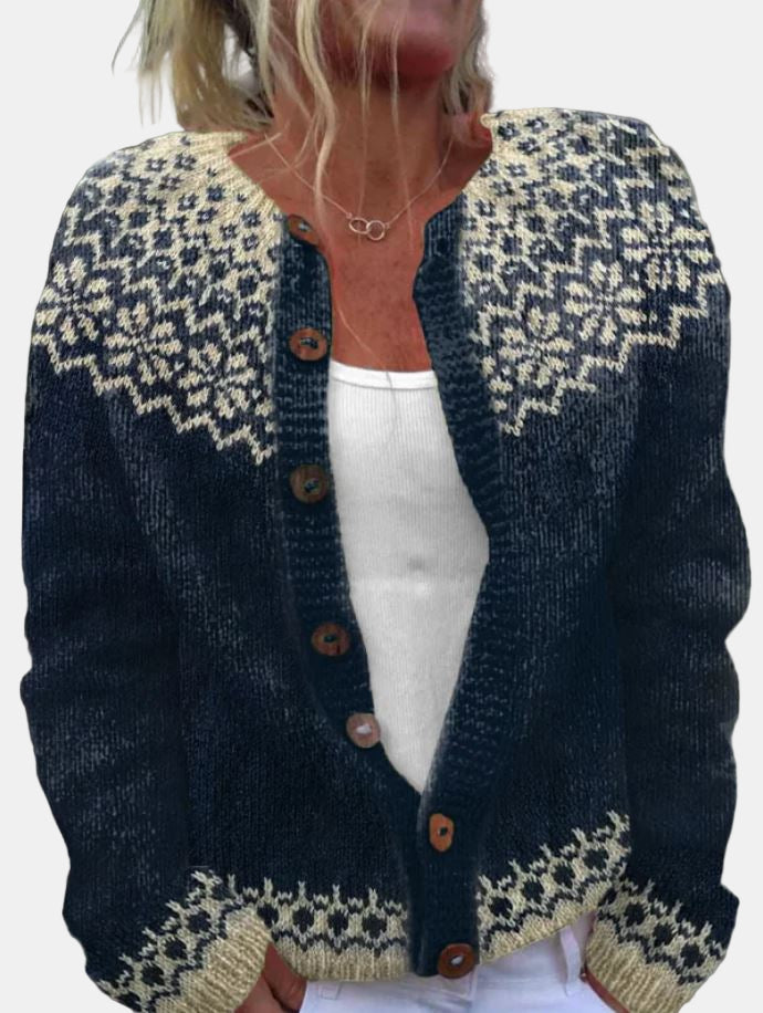 R&B | Chic Dunkelgraue Strickjacke