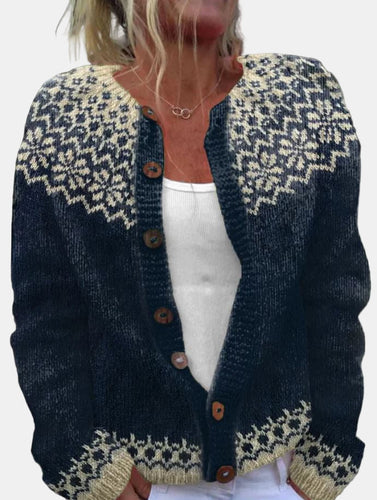 R&B | Chic Dunkelgraue Strickjacke